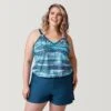 Women's Plus Size Summer Haze V-Neck Blouson Tankini Top