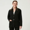 Women's Luxe+ Sherpa Lined Cardigan -Free Country Shop womens luxe cardigan black 1