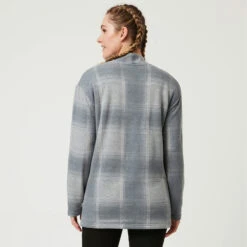 Women's Luxe+ Sherpa Lined Cardigan -Free Country Shop womens luxe cardigan grey 2