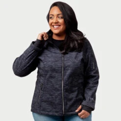 Women's Plus Size Aeris Super Softshell® Jacket -Free Country Shop womens plus size aeris super softshell jacket striation black 1