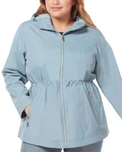 Women's Plus Size New Day Radiance Anorak Rain Jacket -Free Country Shop womens plus size new day radiance anorak rain jacket bluestone 1