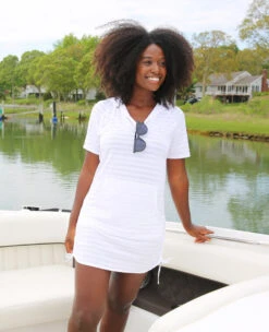 Women's V-Neck Kangaroo Cover Up -Free Country Shop womens v neck kangaroo cover up white 2